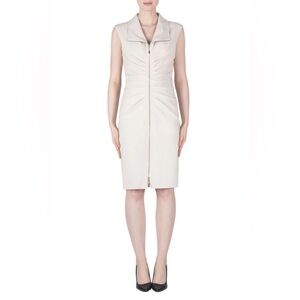 Joseph Ribkoff Champagne Zipper Dress Size 10 NWT